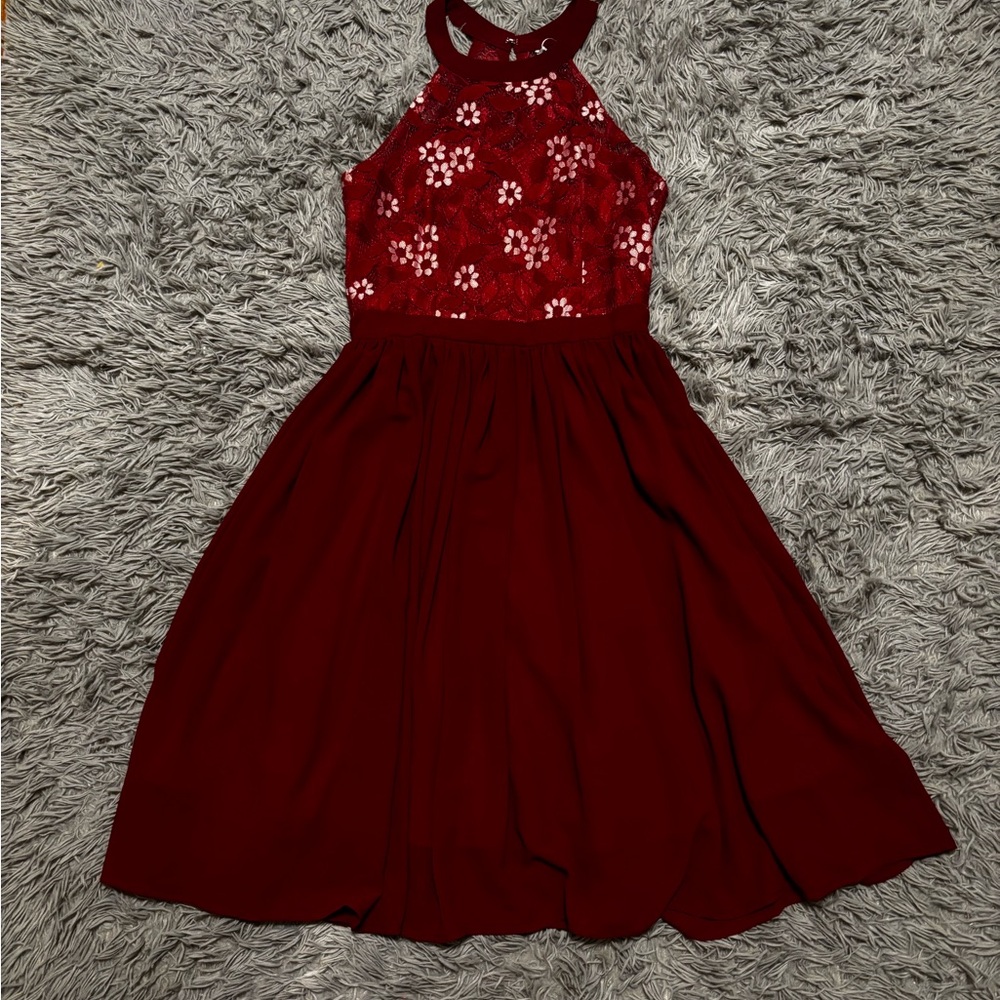 IBTOM CASTLE women floral lace sleeveless mid length dress!!!!